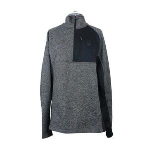 Spyder men's 1/2 zip front Gait knit fleece‎ pullover jacket L